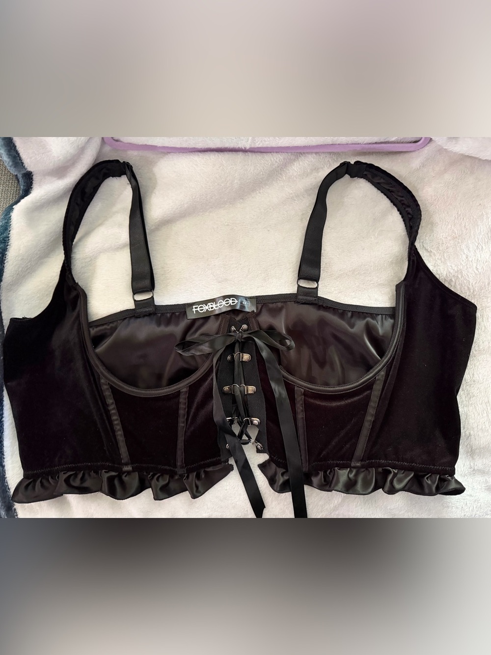 Foxblood Eleanor Velvet underbust corset